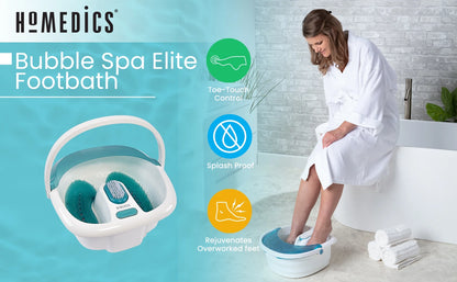 Bubble Spa Elite Footbath with True Heat Boost Power with a 2-In-1 Removable Pedicure Center That Includes a Pedicure Brush and a Pumice Stone, FB-450H