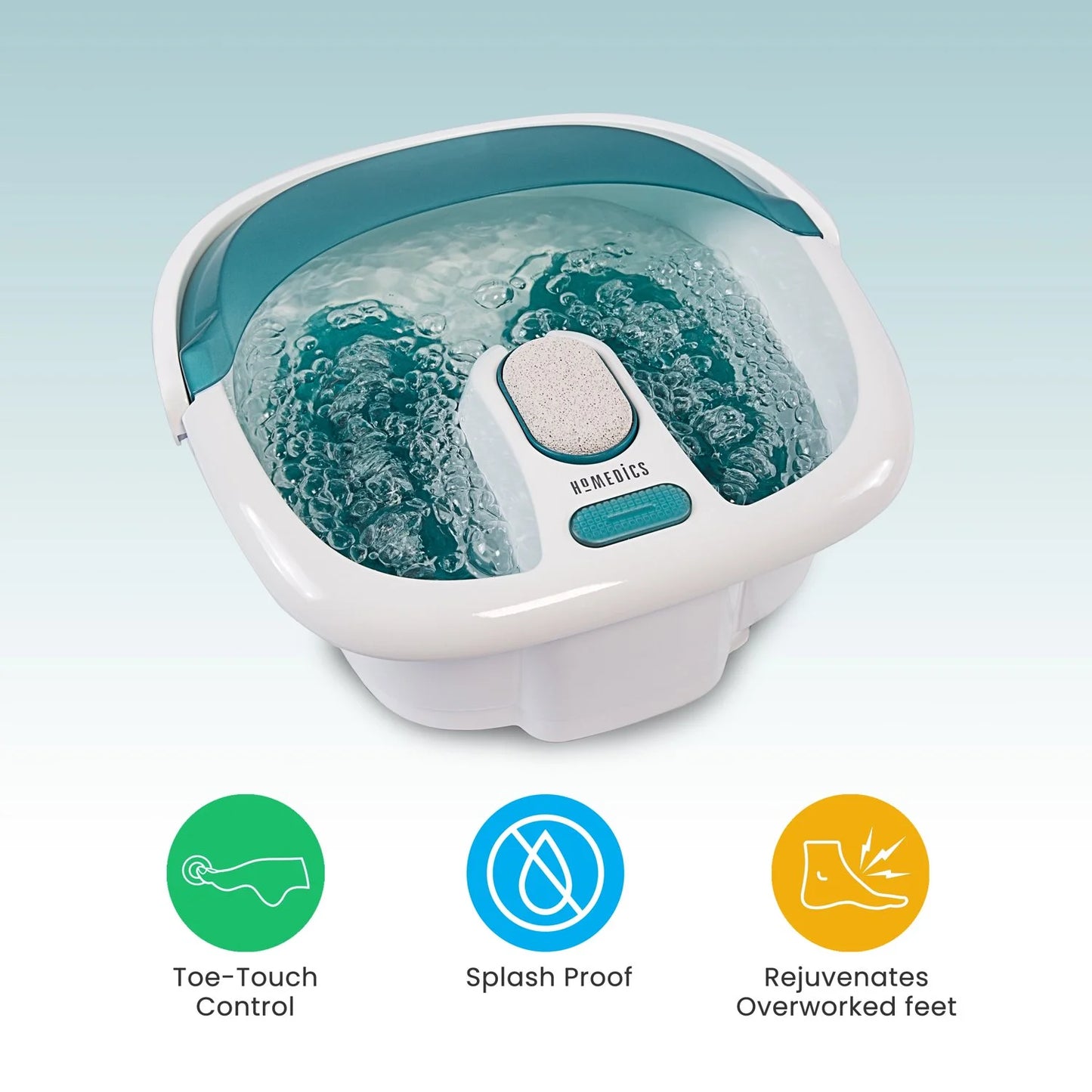 Bubble Spa Elite Footbath with True Heat Boost Power with a 2-In-1 Removable Pedicure Center That Includes a Pedicure Brush and a Pumice Stone, FB-450H