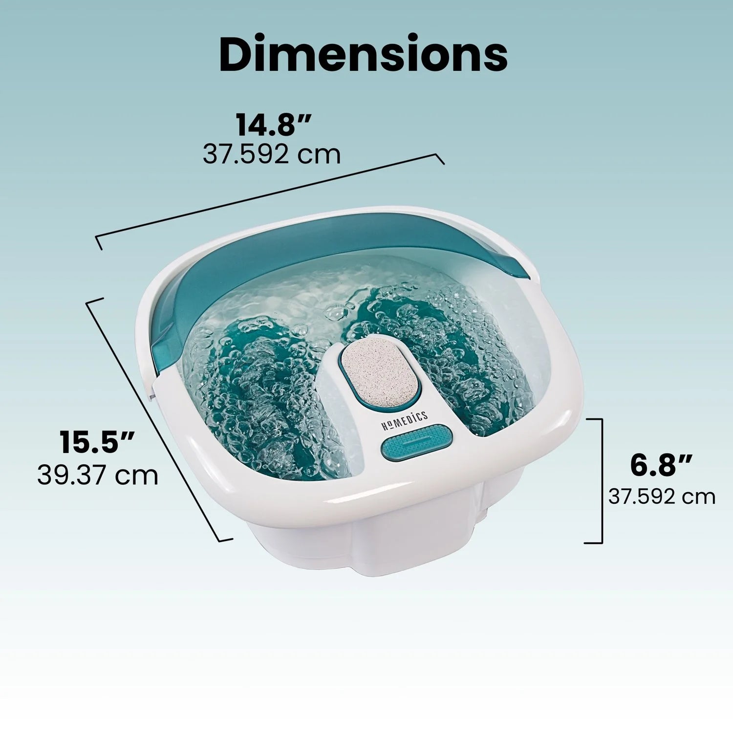 Bubble Spa Elite Footbath with True Heat Boost Power with a 2-In-1 Removable Pedicure Center That Includes a Pedicure Brush and a Pumice Stone, FB-450H